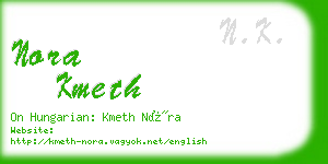 nora kmeth business card